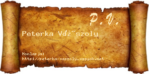 Peterka Vászoly névjegykártya